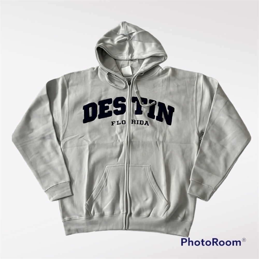 Pacific & Co. zip up Hoodie Men’s Destin Florida in Grey size Medium